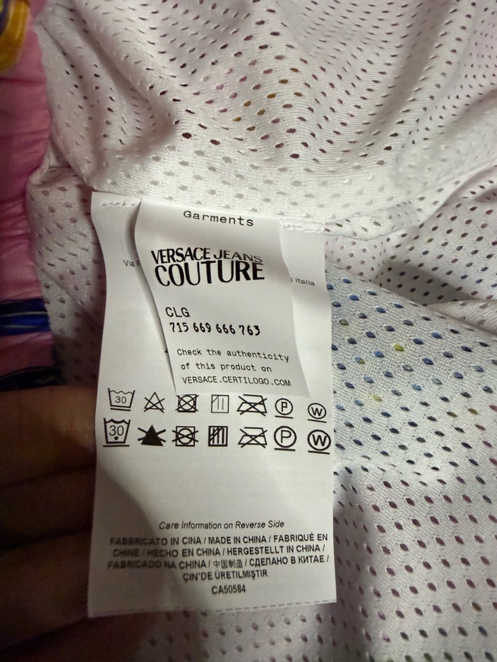 Versace Jeans Couture Pink Multicolor Printed Windbreaker Jacket - Picture 7 of 7